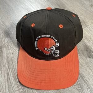 VTG Cleveland Browns Snapback‎ Hat NFL Football Twins Brown Orange Cap